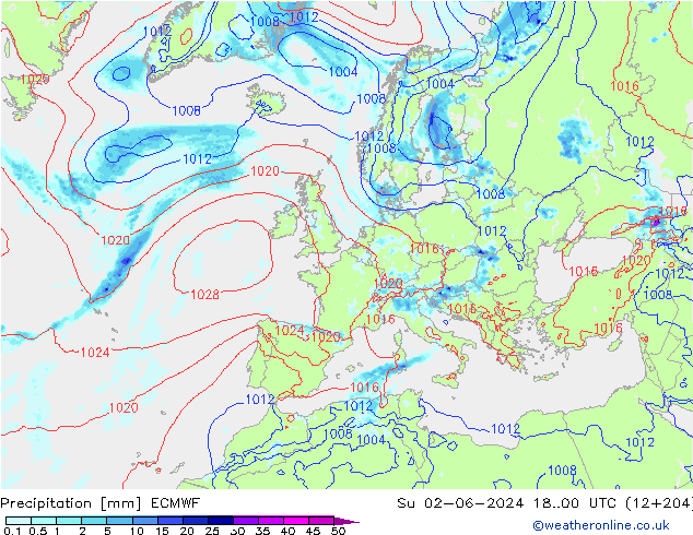 precipitação ECMWF Dom 02.06.2024 00 UTC