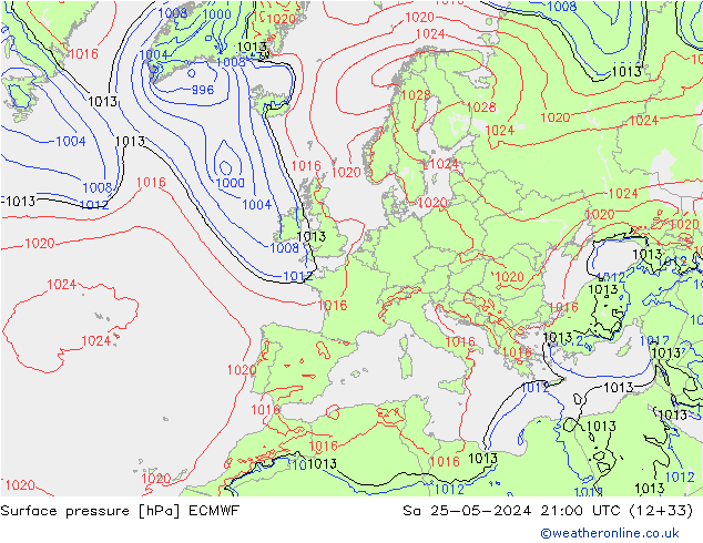 Yer basıncı ECMWF Cts 25.05.2024 21 UTC