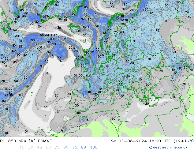 RH 850 hPa ECMWF Sa 01.06.2024 18 UTC