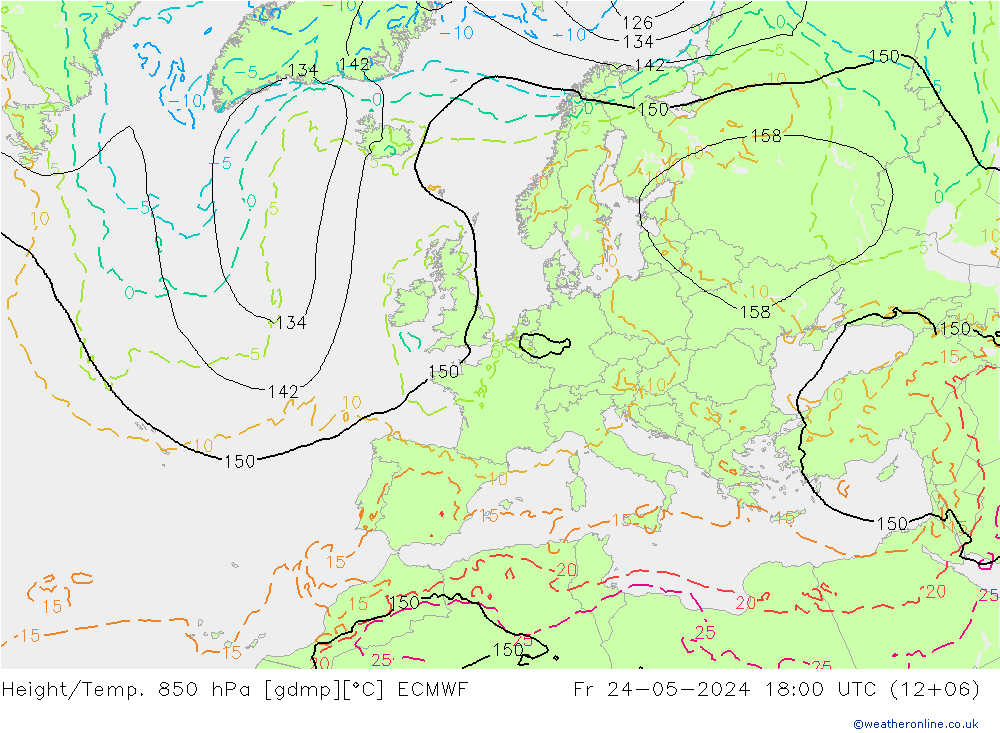 Z500/Rain (+SLP)/Z850 ECMWF vie 24.05.2024 18 UTC