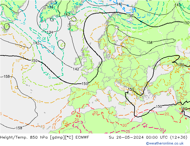 Z500/Rain (+SLP)/Z850 ECMWF Su 26.05.2024 00 UTC