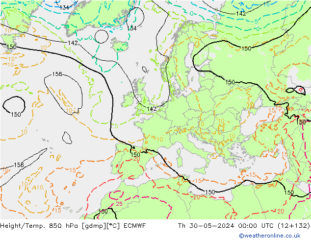 Z500/Rain (+SLP)/Z850 ECMWF jeu 30.05.2024 00 UTC