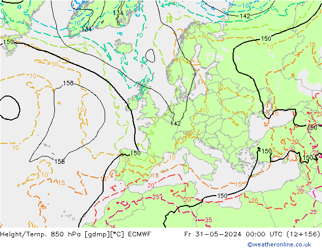 Z500/Rain (+SLP)/Z850 ECMWF  31.05.2024 00 UTC