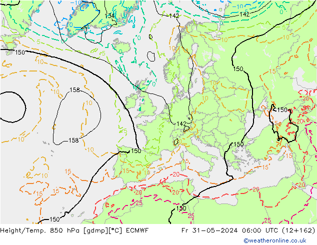 Z500/Rain (+SLP)/Z850 ECMWF Fr 31.05.2024 06 UTC