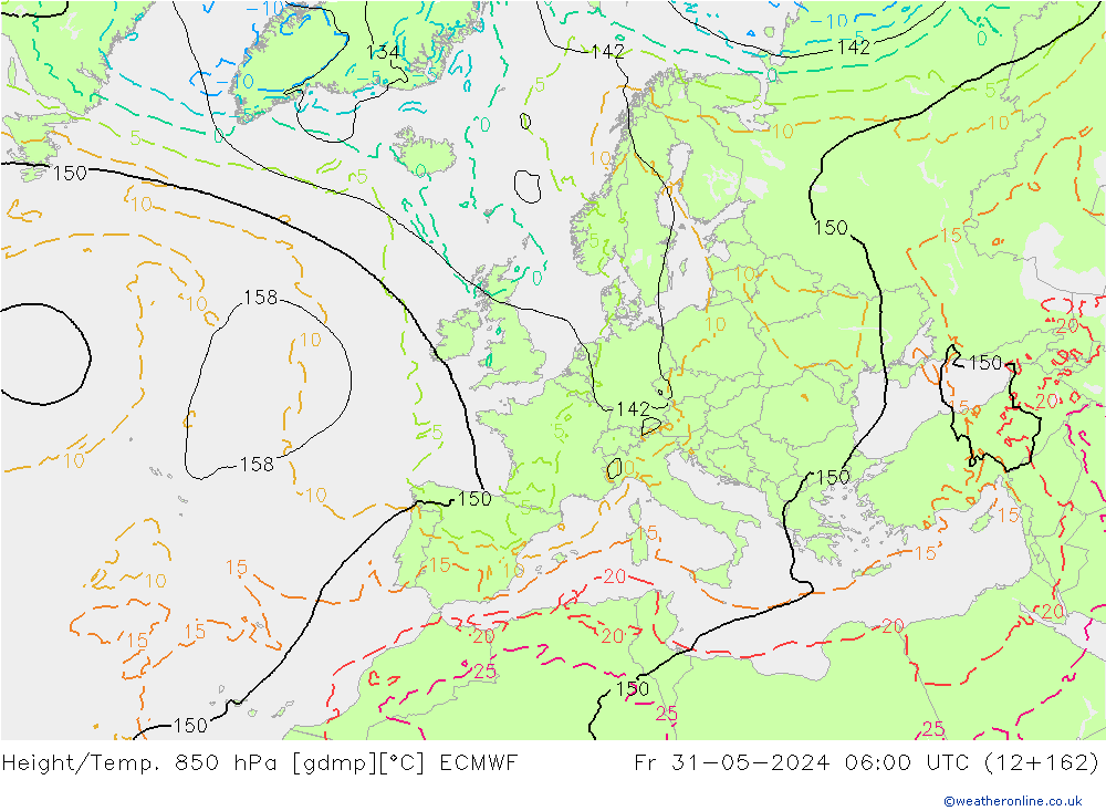 Z500/Regen(+SLP)/Z850 ECMWF vr 31.05.2024 06 UTC