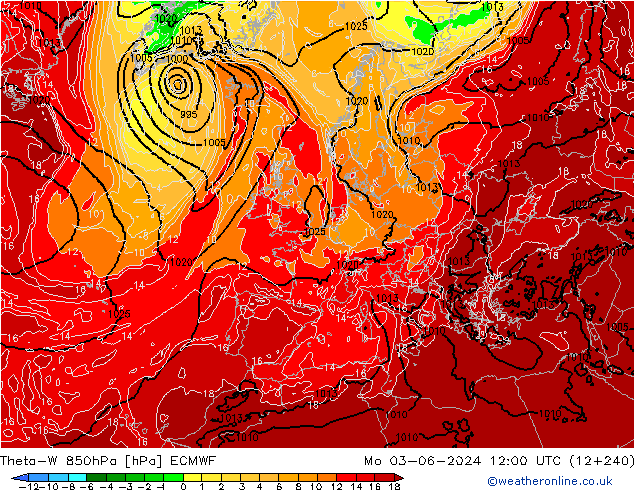 Theta-W 850hPa ECMWF ma 03.06.2024 12 UTC