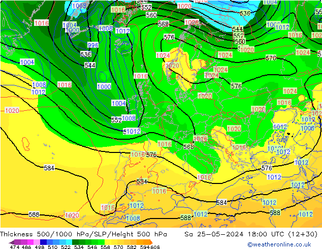 Thck 500-1000hPa ECMWF Sa 25.05.2024 18 UTC