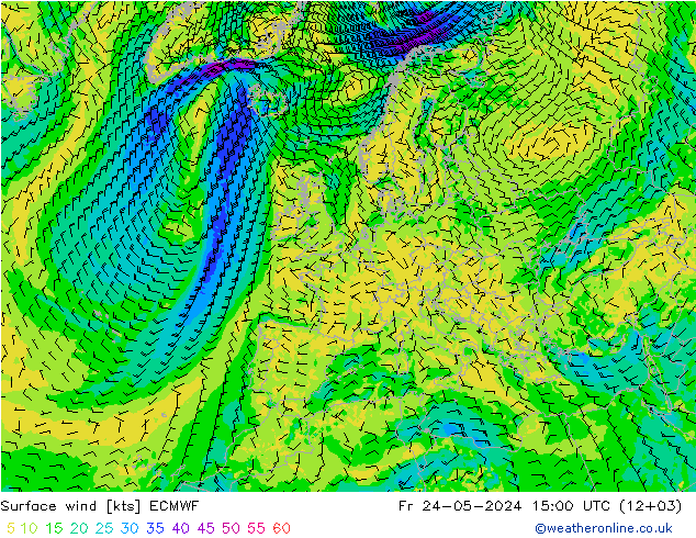  10 m ECMWF  24.05.2024 15 UTC