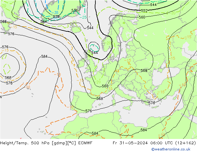 Z500/Rain (+SLP)/Z850 ECMWF пт 31.05.2024 06 UTC