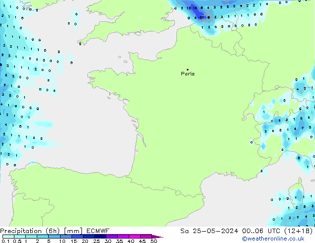 Z500/Rain (+SLP)/Z850 ECMWF сб 25.05.2024 06 UTC