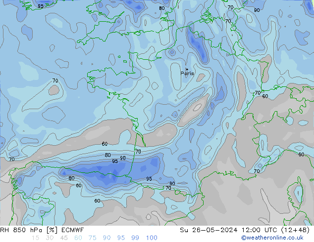 RV 850 hPa ECMWF zo 26.05.2024 12 UTC