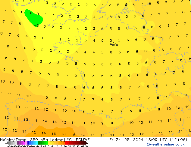 Z500/Rain (+SLP)/Z850 ECMWF Fr 24.05.2024 18 UTC