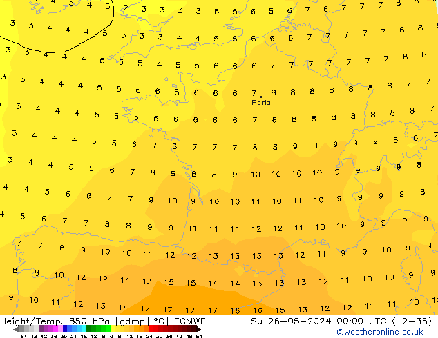 Z500/Rain (+SLP)/Z850 ECMWF Su 26.05.2024 00 UTC