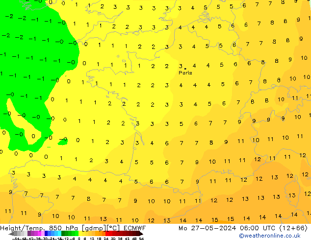 Z500/Rain (+SLP)/Z850 ECMWF lun 27.05.2024 06 UTC