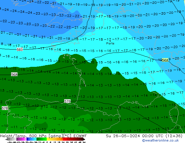 Z500/Rain (+SLP)/Z850 ECMWF Su 26.05.2024 00 UTC