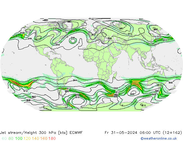 Straalstroom ECMWF vr 31.05.2024 06 UTC