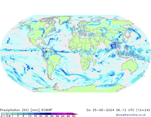 Z500/Rain (+SLP)/Z850 ECMWF Sa 25.05.2024 12 UTC