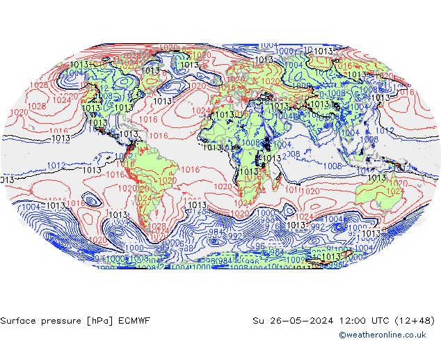 приземное давление ECMWF Вс 26.05.2024 12 UTC