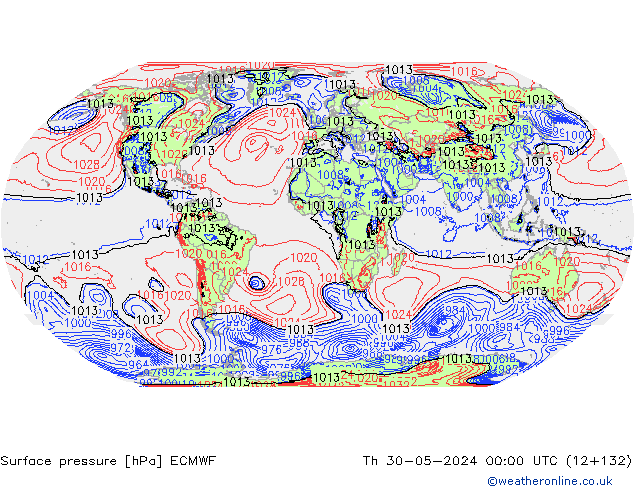 Surface pressure ECMWF Th 30.05.2024 00 UTC