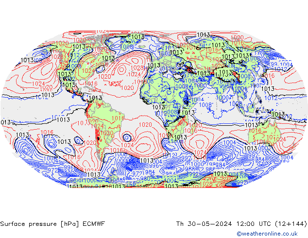 приземное давление ECMWF чт 30.05.2024 12 UTC