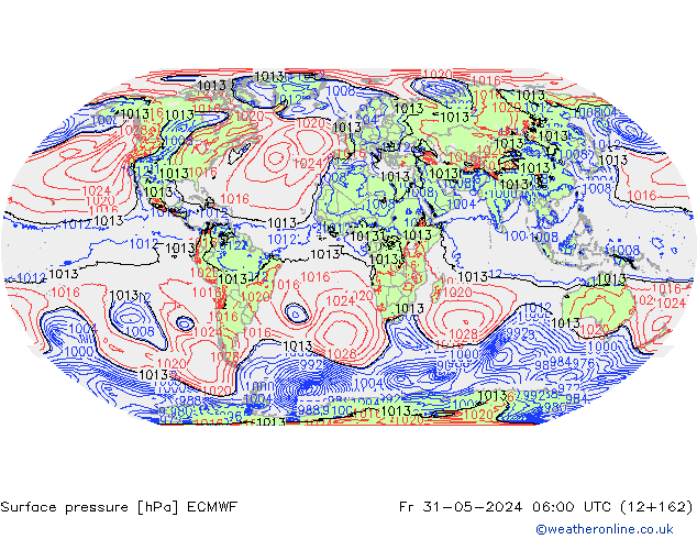 Bodendruck ECMWF Fr 31.05.2024 06 UTC