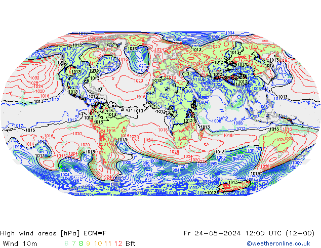 Izotacha ECMWF pt. 24.05.2024 12 UTC