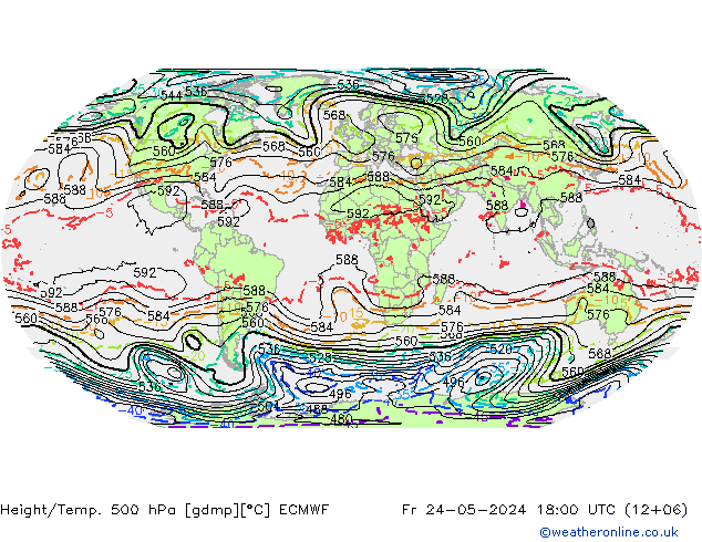 Z500/Rain (+SLP)/Z850 ECMWF Sex 24.05.2024 18 UTC