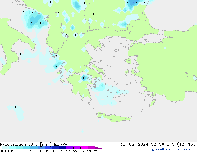 Z500/Rain (+SLP)/Z850 ECMWF gio 30.05.2024 06 UTC