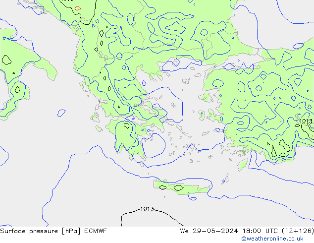 ciśnienie ECMWF śro. 29.05.2024 18 UTC