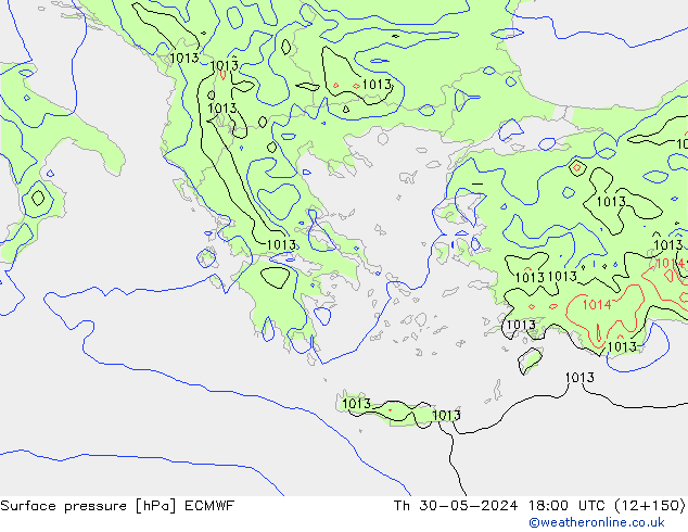 pression de l'air ECMWF jeu 30.05.2024 18 UTC