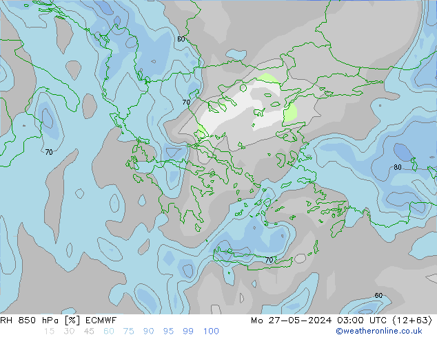 RH 850 hPa ECMWF Mo 27.05.2024 03 UTC