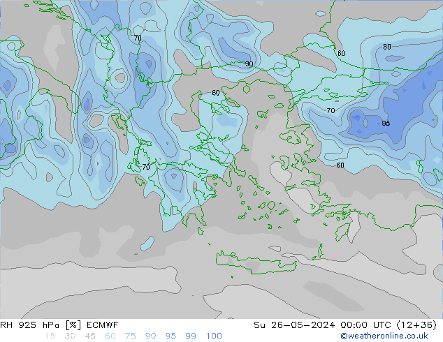 RH 925 hPa ECMWF Su 26.05.2024 00 UTC