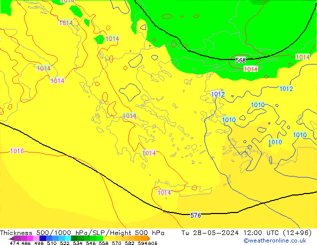 Thck 500-1000hPa ECMWF Út 28.05.2024 12 UTC