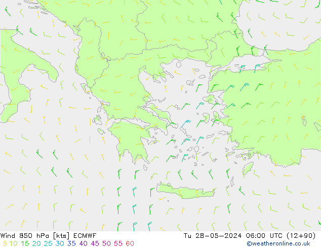 Wind 850 hPa ECMWF Tu 28.05.2024 06 UTC