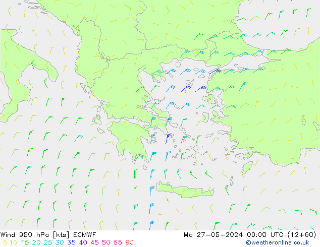 Vento 950 hPa ECMWF lun 27.05.2024 00 UTC