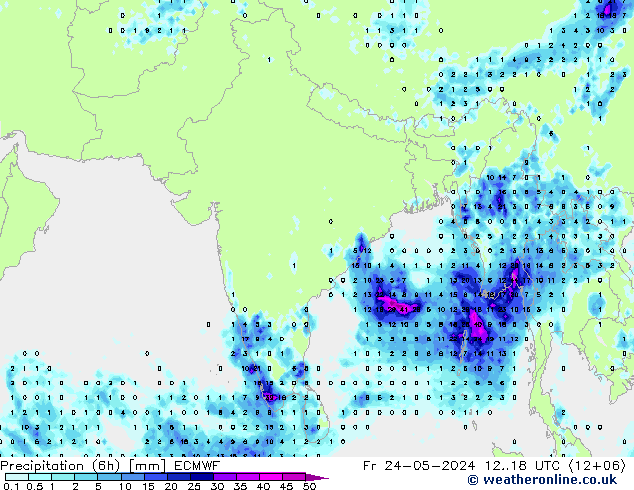 Z500/Yağmur (+YB)/Z850 ECMWF Cu 24.05.2024 18 UTC