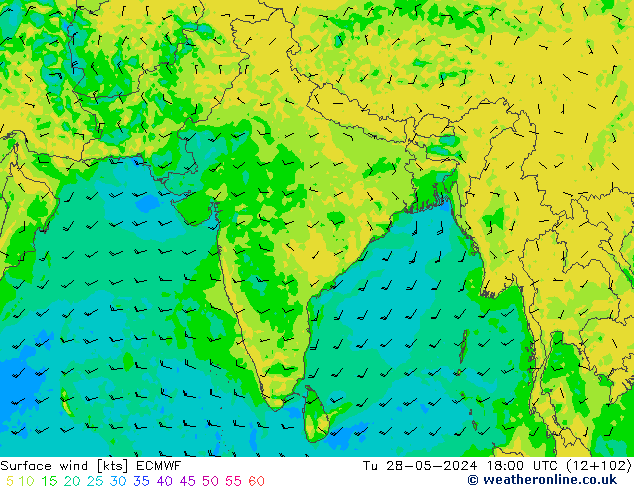 Wind 10 m ECMWF di 28.05.2024 18 UTC