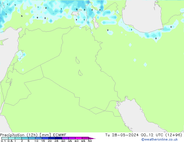 Precipitación (12h) ECMWF mar 28.05.2024 12 UTC