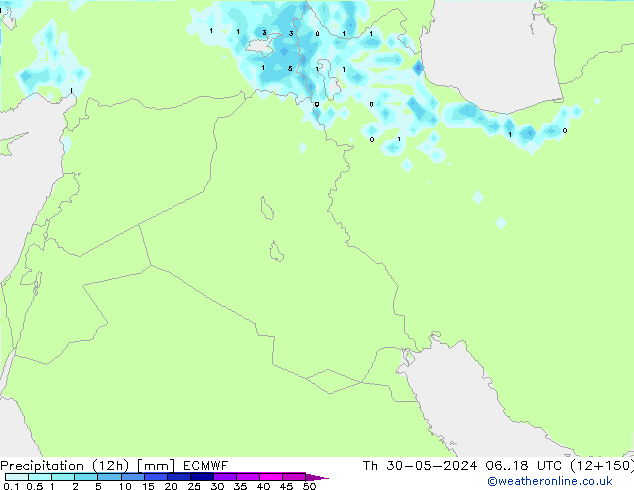 Yağış (12h) ECMWF Per 30.05.2024 18 UTC