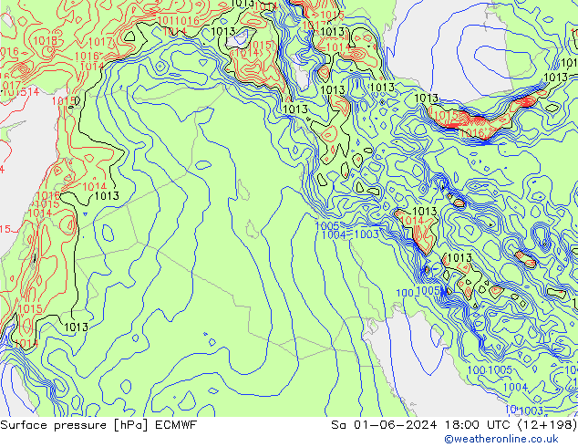 Yer basıncı ECMWF Cts 01.06.2024 18 UTC