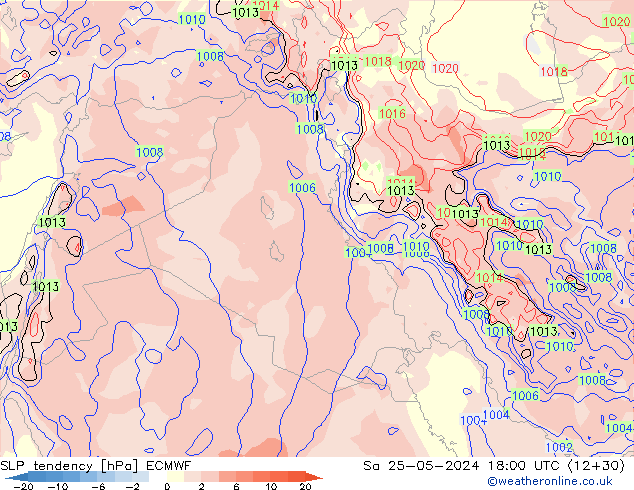 SLP tendency ECMWF So 25.05.2024 18 UTC