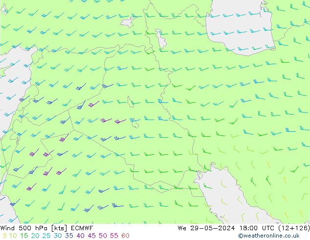 Wind 500 hPa ECMWF wo 29.05.2024 18 UTC