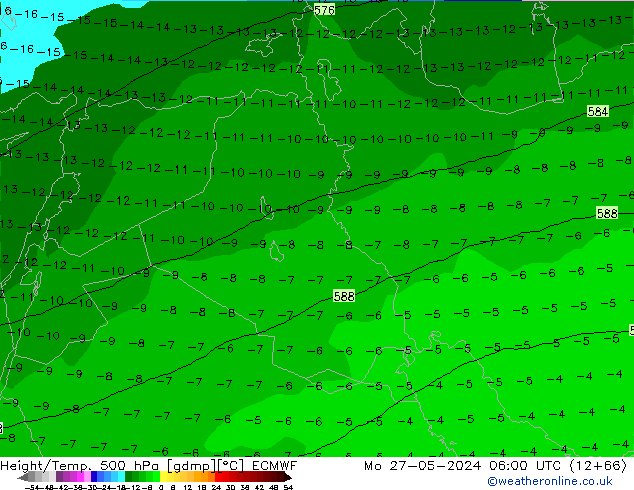 Z500/Rain (+SLP)/Z850 ECMWF пн 27.05.2024 06 UTC