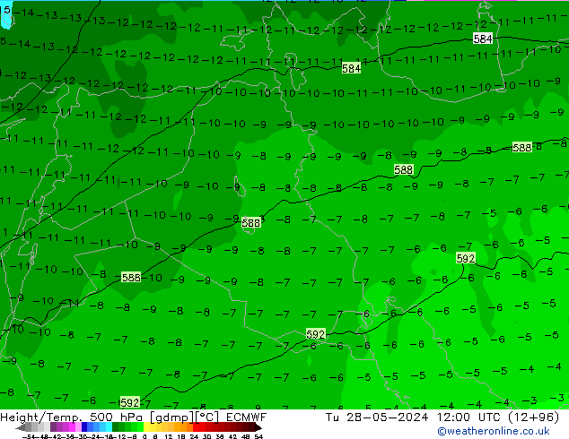 Z500/Regen(+SLP)/Z850 ECMWF di 28.05.2024 12 UTC