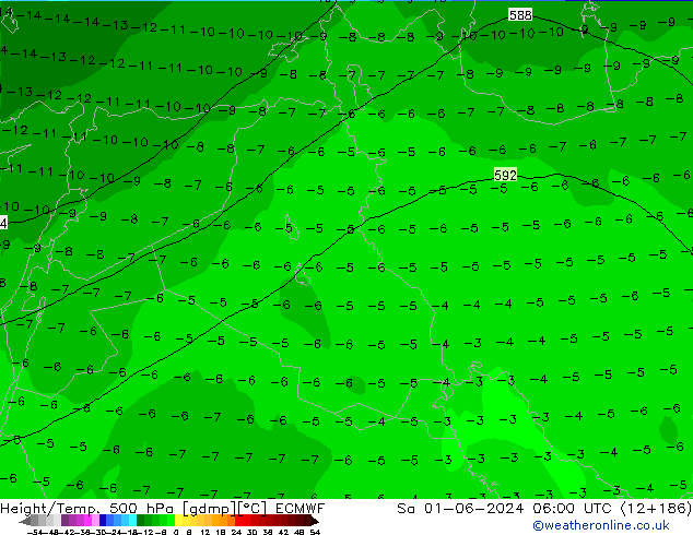 Z500/Rain (+SLP)/Z850 ECMWF Sa 01.06.2024 06 UTC