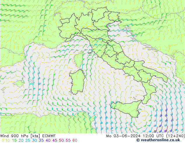 Vento 900 hPa ECMWF Seg 03.06.2024 12 UTC