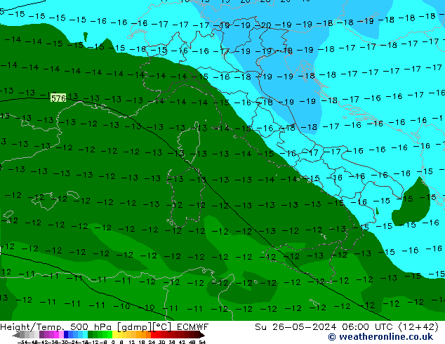 Z500/Rain (+SLP)/Z850 ECMWF Su 26.05.2024 06 UTC