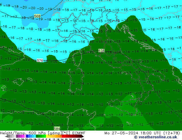 Z500/Rain (+SLP)/Z850 ECMWF Seg 27.05.2024 18 UTC