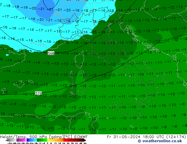 Z500/Rain (+SLP)/Z850 ECMWF пт 31.05.2024 18 UTC