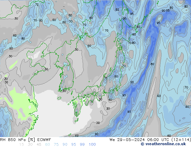 RV 850 hPa ECMWF wo 29.05.2024 06 UTC